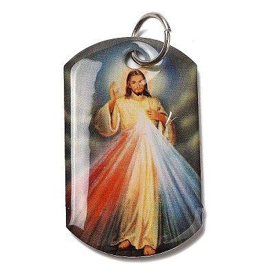 Rectangle Epoxy Resin Pendants RESI-L038-04P-03-1