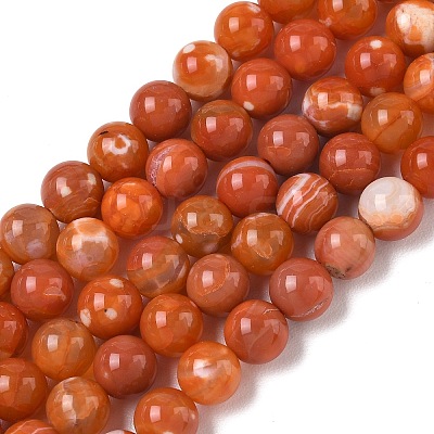 Natural Agate Beads Strands G-G754-06-8mm-1