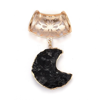 Natural Obsidian Big Pendants PALLOY-I211-01LG-1