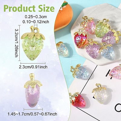Transparent Acrylic with Alloy Pendants TACR-YW0003-14A-1