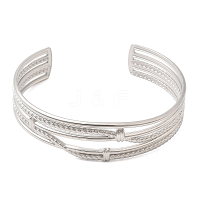 304 Stainless Steel Multi-strand Cuff Bangles for Women SA-CBA82C8-06P-1
