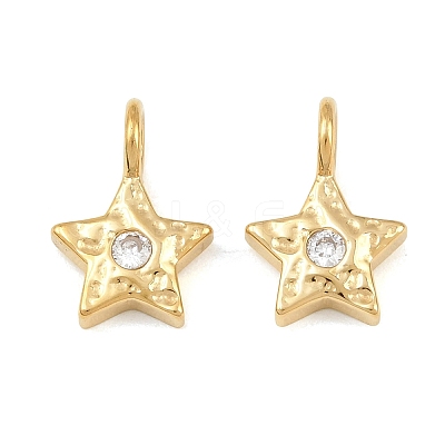 304 Stainless Steel Micro Pave Cubic Zirconia Pendants CU-CBA02E8-19G-04-1