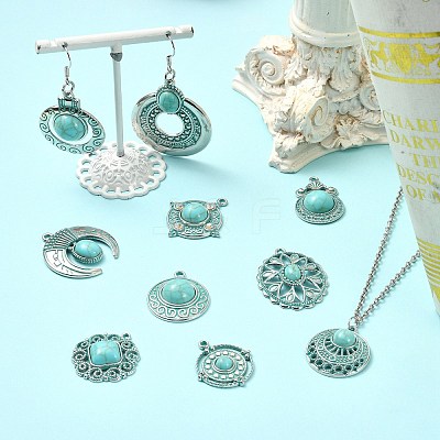 20Pcs 10 Styles Bohemia Styles Alloy & Acrylic Pendants FIND-CJ0005-70-1