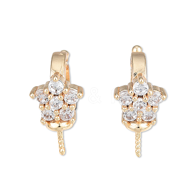 Brass Pave Cubic Zirconia Peg Bails KK-N232-201LG-1