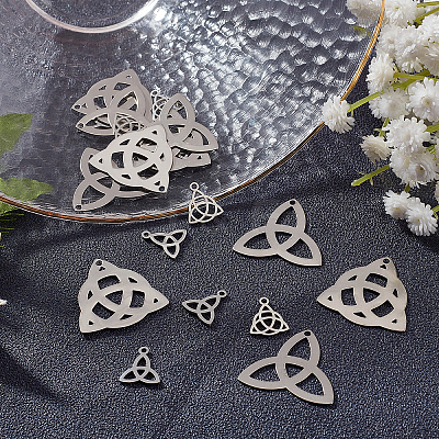 24Pcs 4 Style 304 Stainless Steel Pendants STAS-SC0003-59-1