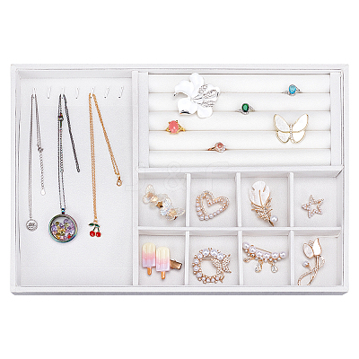 3 In 1 Multipurpose MDF Jewelry Trays ODIS-WH0086-078G-1