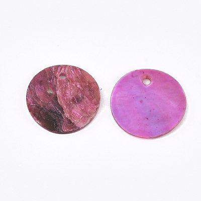 Spray Paint Natural Akoya Shell Pendants SHEL-S274-75C-05-1