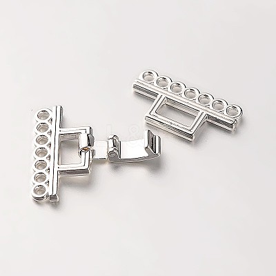7 Strands Alloy and Brass Fold Over Clasps PALLOY-N0112-03P-1