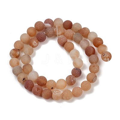 Natural Druzy Agate Beads Strands G-NH0024-A06-8mm-1