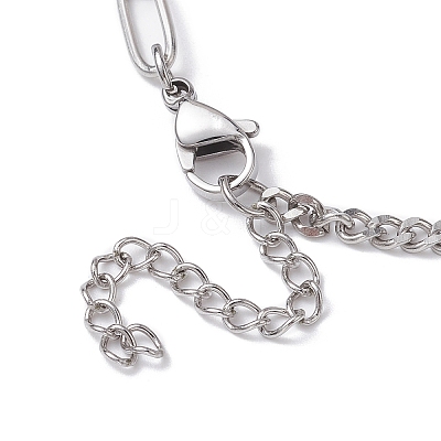Tarnish Resistant 304 Stainless Steel Curb & Paperclip Chains Bracelet Making BJEW-JB10030-02-1