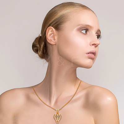 50Pcs 2 Colors Brass & Alloy Bead Cage Pendants FIND-DR0002-24A-1