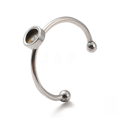 Non-Tarnish 304 Stainless Steel Cuff Ring Findings X-STAS-E044-04P-1