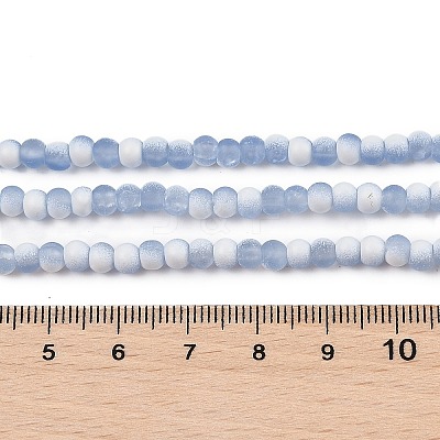 Frosted Crackle Glass Beads Strands GLAA-U001-4mm-M14-1