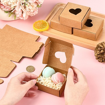 10Pcs Kraft Paper Packaging Boxes CON-YW0001-75-1
