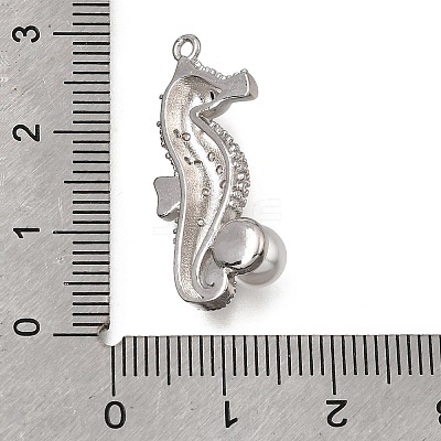 Brass Micro Pave Clear Cubic Zirconia Pendants KK-K427-47P-1