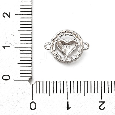 925 Sterling Silver Micro Pave Cubic Zirconia Connector Charms STER-U009-03P-04-1