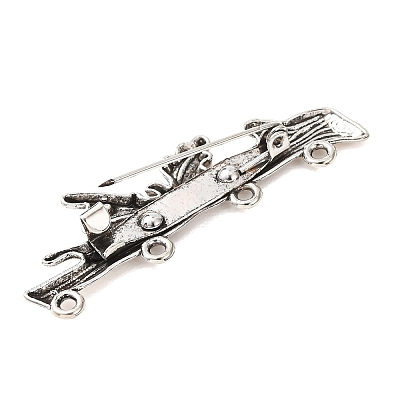 Branch Shaped Alloy Brooch Findings AL-G001-02AS-1