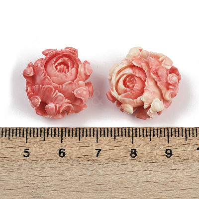 Synthetic Coral Dyed Carved Beads X1-SHEL-D001-01A-1