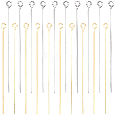 100Pcs 2 Colors Brass Eye Pins KK-BBC0020-58-1