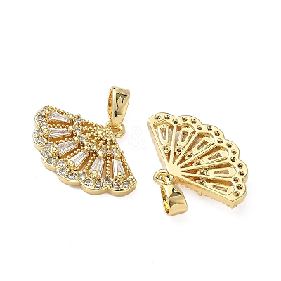 Brass Micro Pave Cubic Zirconia Pendants KK-I371-37G-02-1