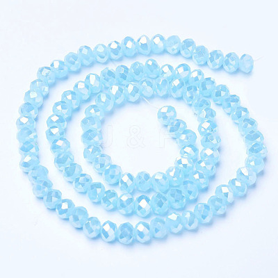 Electroplate Glass Beads Strands EGLA-A034-J8mm-B05-1
