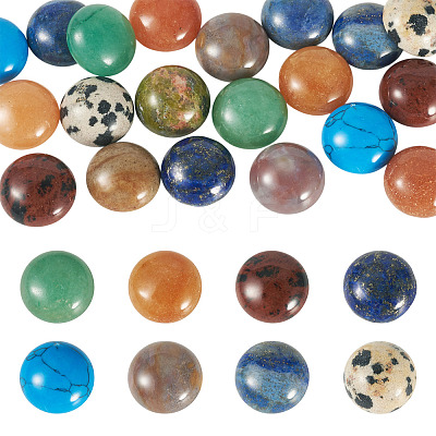 20Pcs Natural & Synthetic Mixed Gemstone Cabochons G-TA0002-76A-1