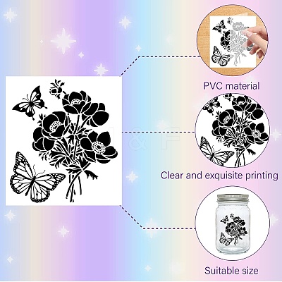PVC Lamp Film for DIY Colorful Light Hanging Lamp Frosted Glass Jar DIY-WH0505-003-1