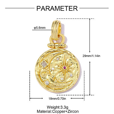 Brass Micro Pave Fuchsia Cubic Zirconia Pendants CU-OY002-03G-1