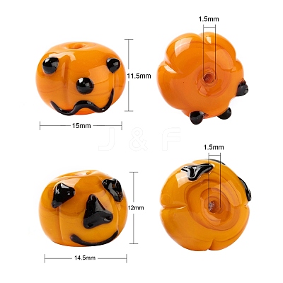 20Pcs 2 Style Autumn Theme Handmade Lampwork Beads LAMP-LS0001-02-1