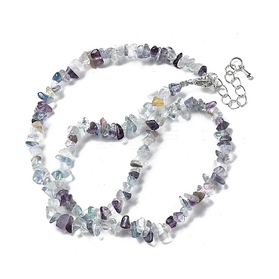 Natural Supper 7 Rutilated Quartz Chip Beaded Necklaces for Men Women NJEW-G159-01P-1