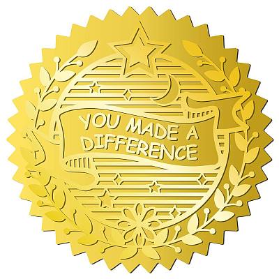 34 Sheets Self Adhesive Gold Foil Embossed Stickers DIY-WH0509-031-1