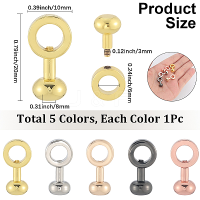 5Pcs 5 Colors Brass Clasps FIND-SP0004-10-1