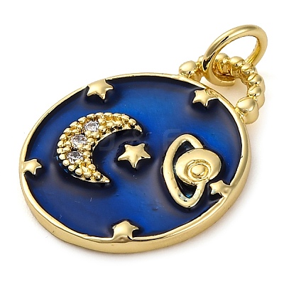 Brass Micro Pave Cubic Zirconia Pendants KK-K339-03B-G-1