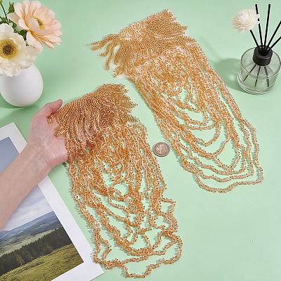 2Pcs Polyester Fringe Shoulder Applique DIY-ME0003-80C-1