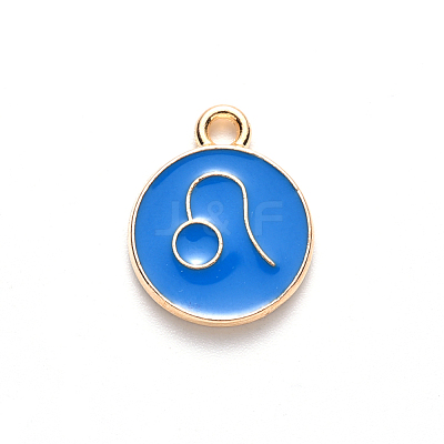 Alloy Enamel Pendants X-ENAM-S124-01B-02G-1