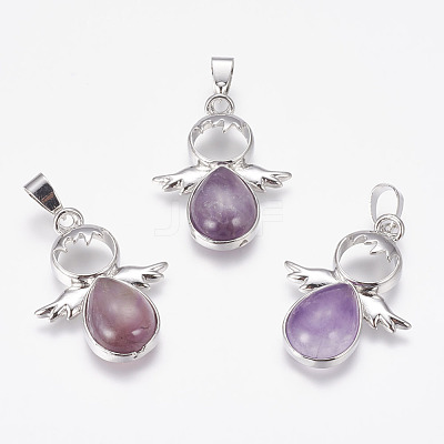 Natural Amethyst Pendants X-G-G651-A11-1