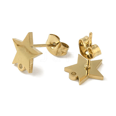 Ion Plating(IP) 304 Stainless Steel Stud Earring Findings X-STAS-I206-70G-1