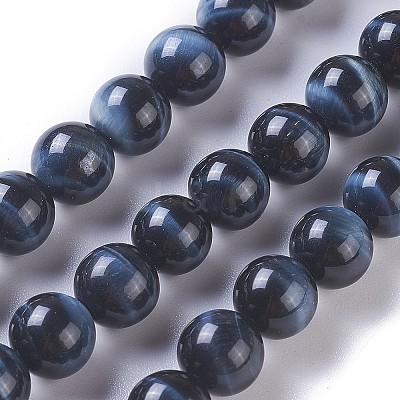 Natural Tiger Eye Beads Strands G-P428-01A-8mm-1