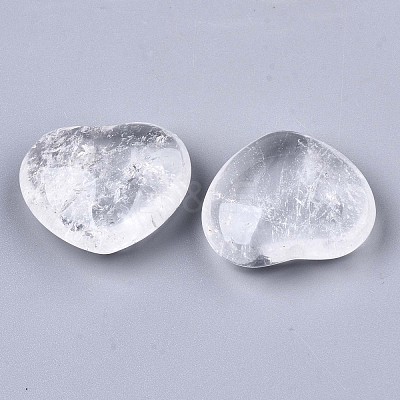 Natural Quartz Crystal Heart Love Stone G-N0326-56J-1