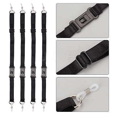 4Pcs Nylon Adjustable Sports Eyeglass Strap with Buckle AJEW-GF0006-70-1