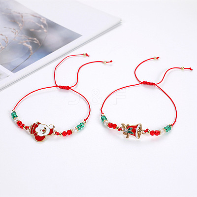 Christmas Alloy Enamel Pendant Link Bracelets FS-WG9F6E2-01-1