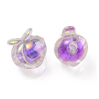 UV Plating Rainbow Iridescent Acrylic Beads OACR-F004-02E-1