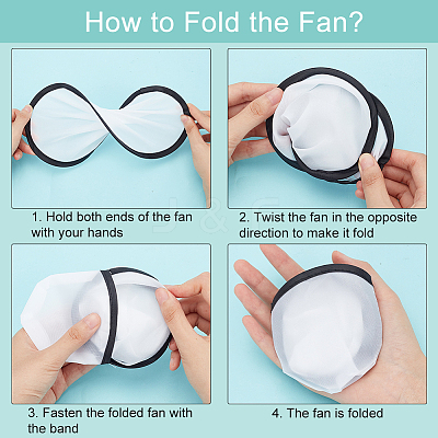 Sublimation Blank Polyester Folding Fan AJEW-WH0010-57A-1