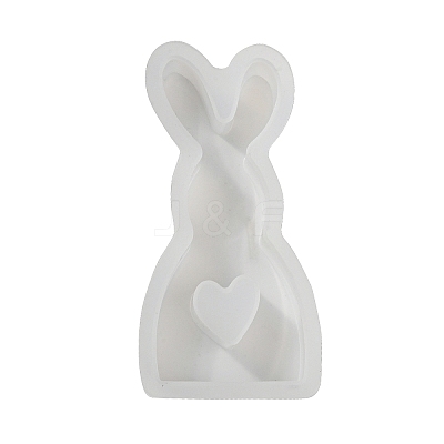 Rabbit Shape DIY Display Decoration Silhouette Silicone Molds DIY-K073-08C-1