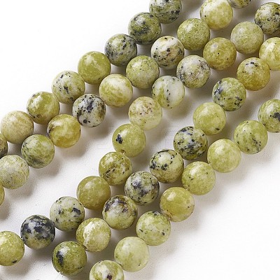 Natural Yellow Turquoise(Jasper) Beads Strands G-Q462-4mm-22-1