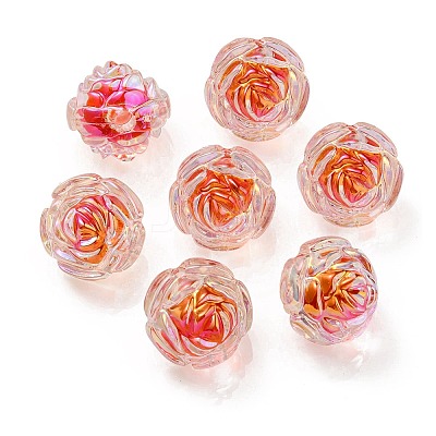 UV Plating Rainbow Iridescent Acrylic Beads OACR-P010-20C-1