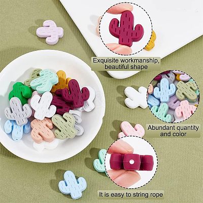 24Pcs 12 Colors  Silicone Beads SIL-CA0001-06-1