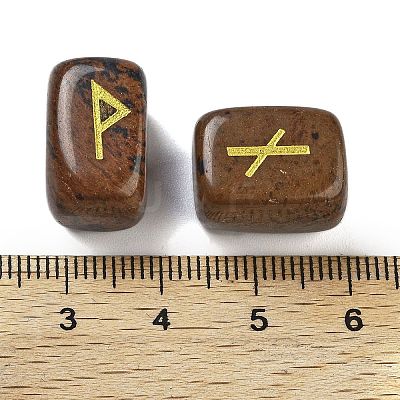 Rectangle Natural Mahogany Obsidian Rune Stones G-Z059-01I-1