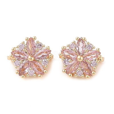 Brass Pave Cubic Zirconia Spacer Bars KK-B090-03A-02G-1