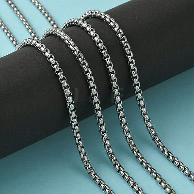 Tarnish Resistant 304 Stainless Steel Box Chains CHS-K001-37C-1